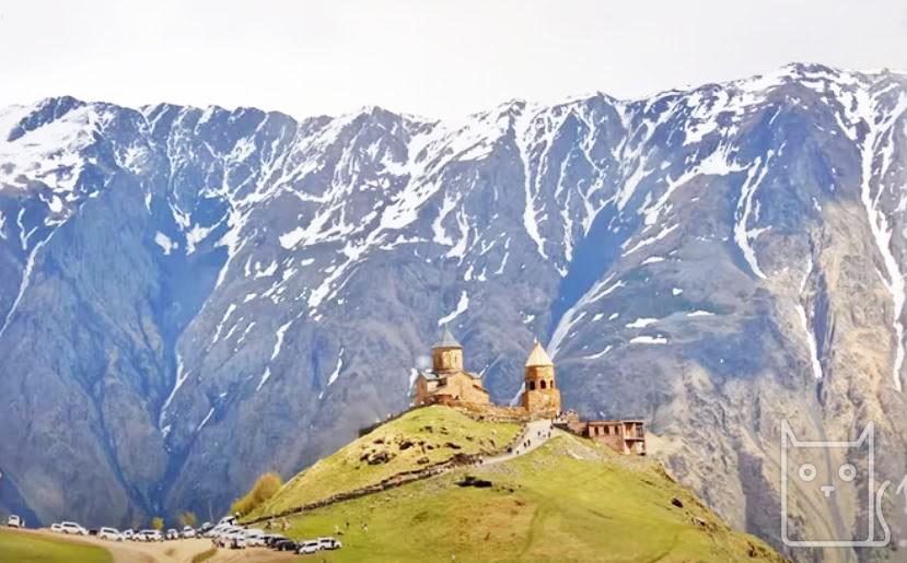 Gergeti Temple on excursion in Georgia
